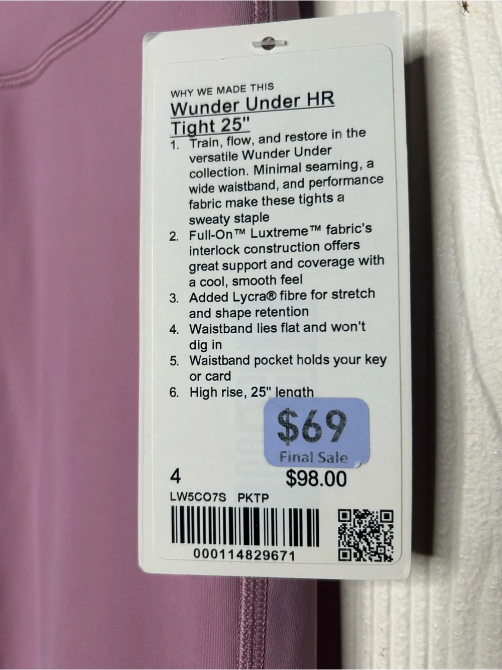 lululemon athletica High-Waist Leggings in Dusty Mauve